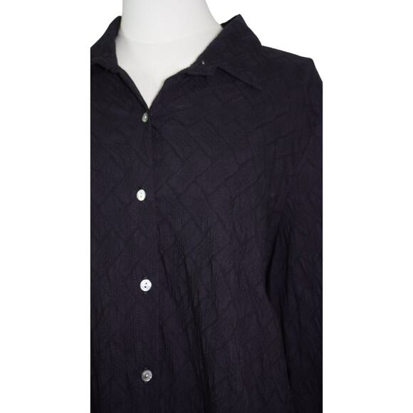 Women's MarlaWynne  Black Polyester Blend Button Up Shirt - Size 1X - Picture 2 of 5